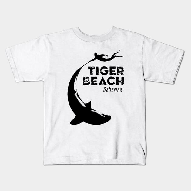 Shark Diving - Tiger beach, Bahamas Kids T-Shirt by TMBTM